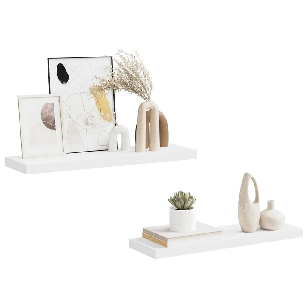 Floating Wall Shelves, 80x23.5x3.8 cm, 2 Pieces White