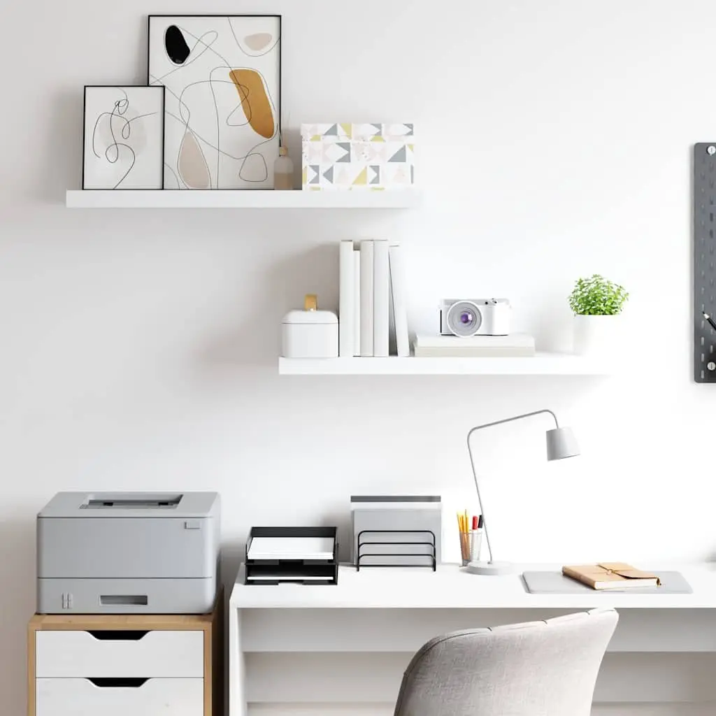 Floating Wall Shelves, 80x23.5x3.8 cm, 2 Pieces White