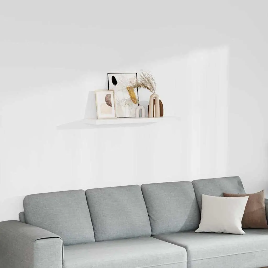 Floating Wall Shelf White Display Ledge Storage Rack Home Decor 90 x 23.5 x 3.8 cm