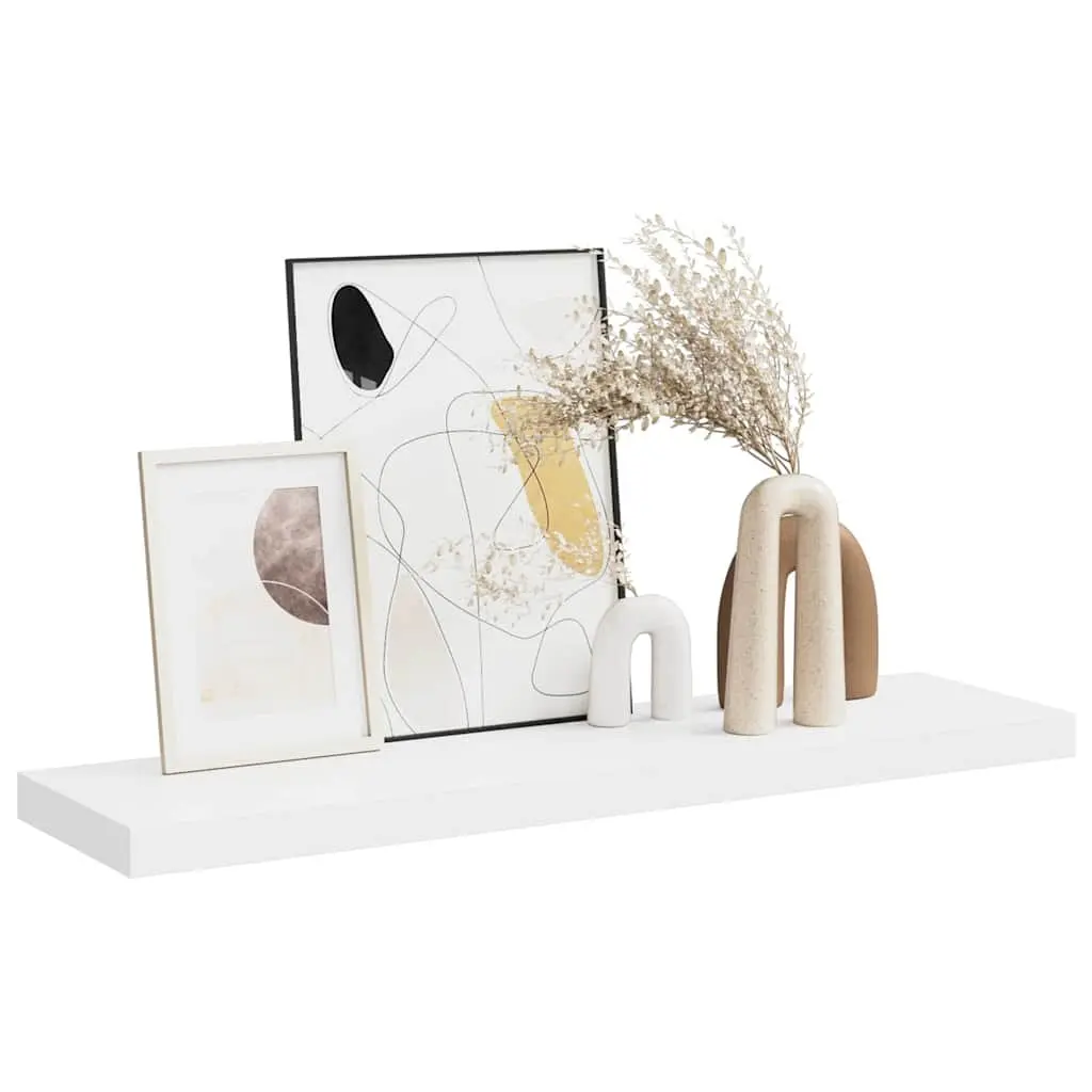 Floating Wall Shelf White Display Ledge Storage Rack Home Decor 90 x 23.5 x 3.8 cm