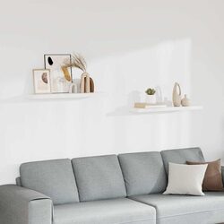 Specifications for 2 White Floating Wall Shelves Set