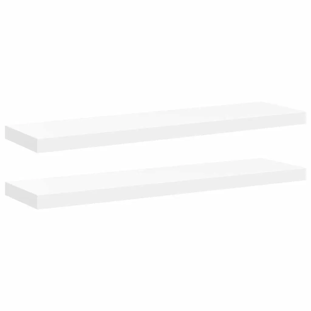 Floating Wall Shelves Home Storage Decor Organizer 2 Piece White