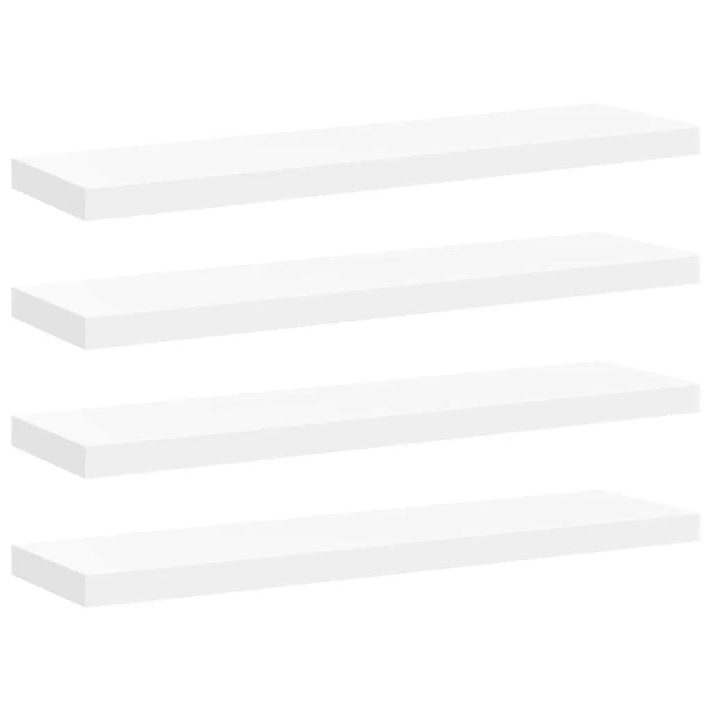 Floating Wall Shelves for Home Decor 4 Piece Set White 90 x 23.5 x 3.8 cm