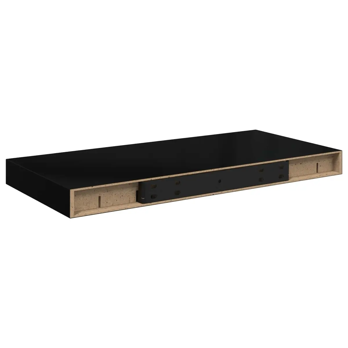 Floating Wall Shelf Black Display Ledge Storage Organizer Home Decor MDF
