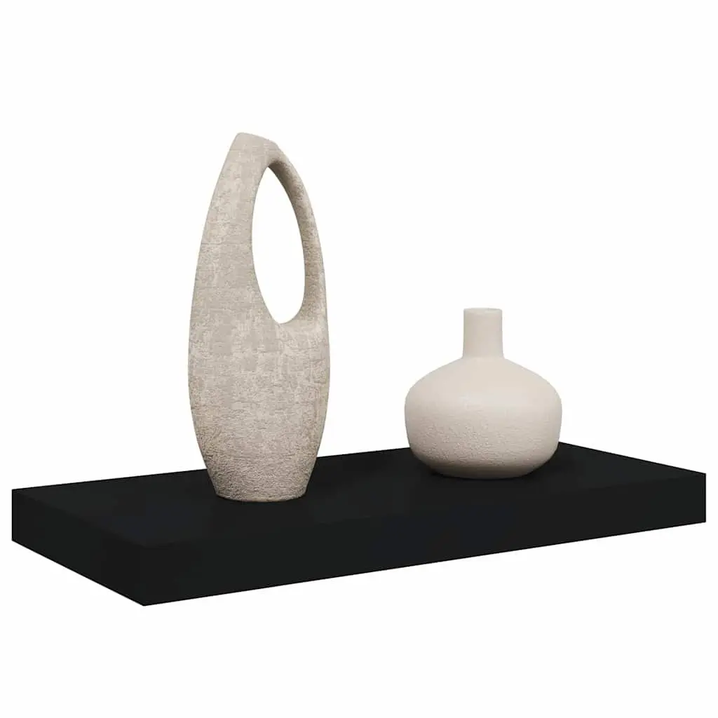 Floating Wall Shelf Black Display Ledge Storage Organizer Home Decor MDF