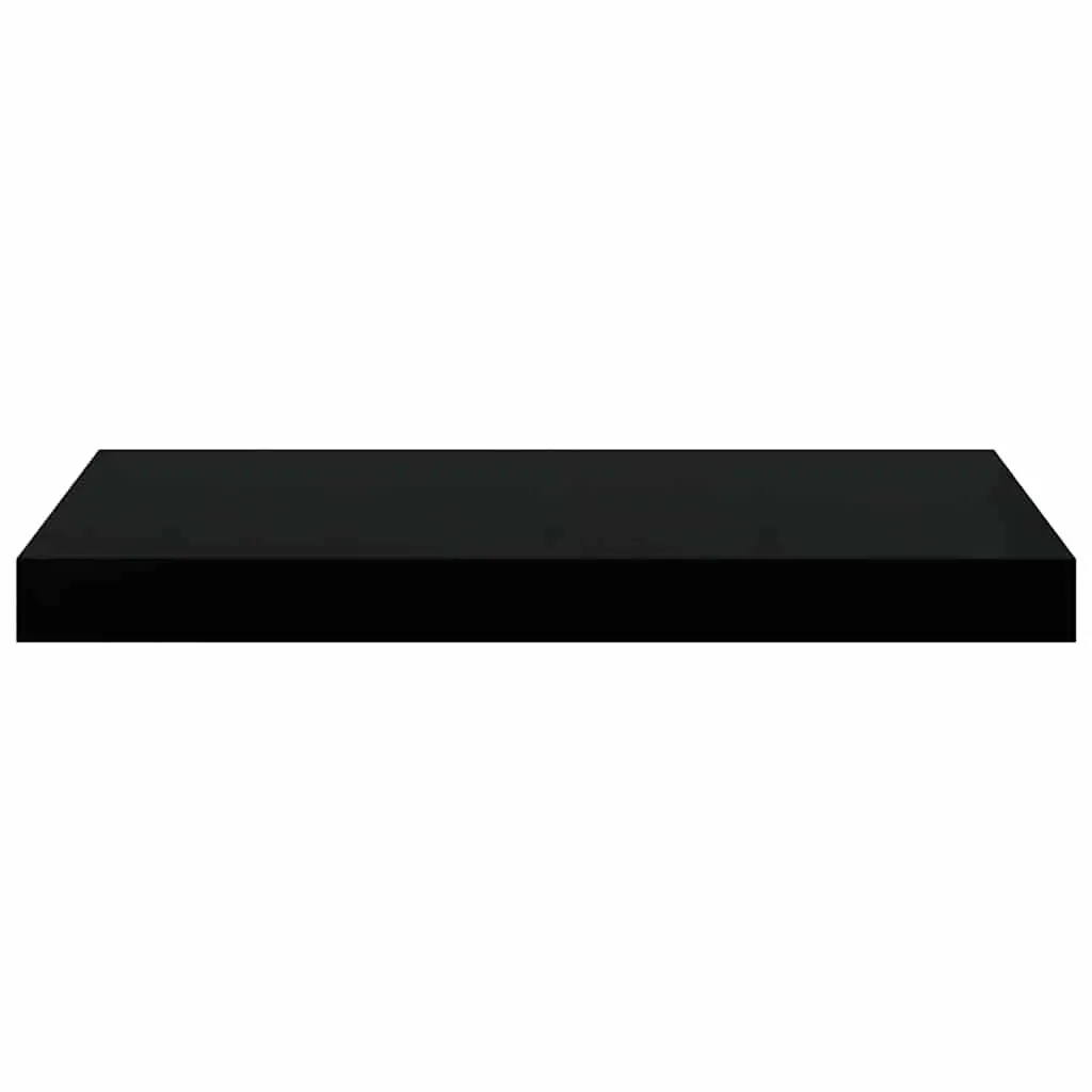Black Floating Wall Shelves Set 4 Piece Modern Shelving for Home Use 50x23.5x3.8cm Honeycomb MDF with Metal Frame