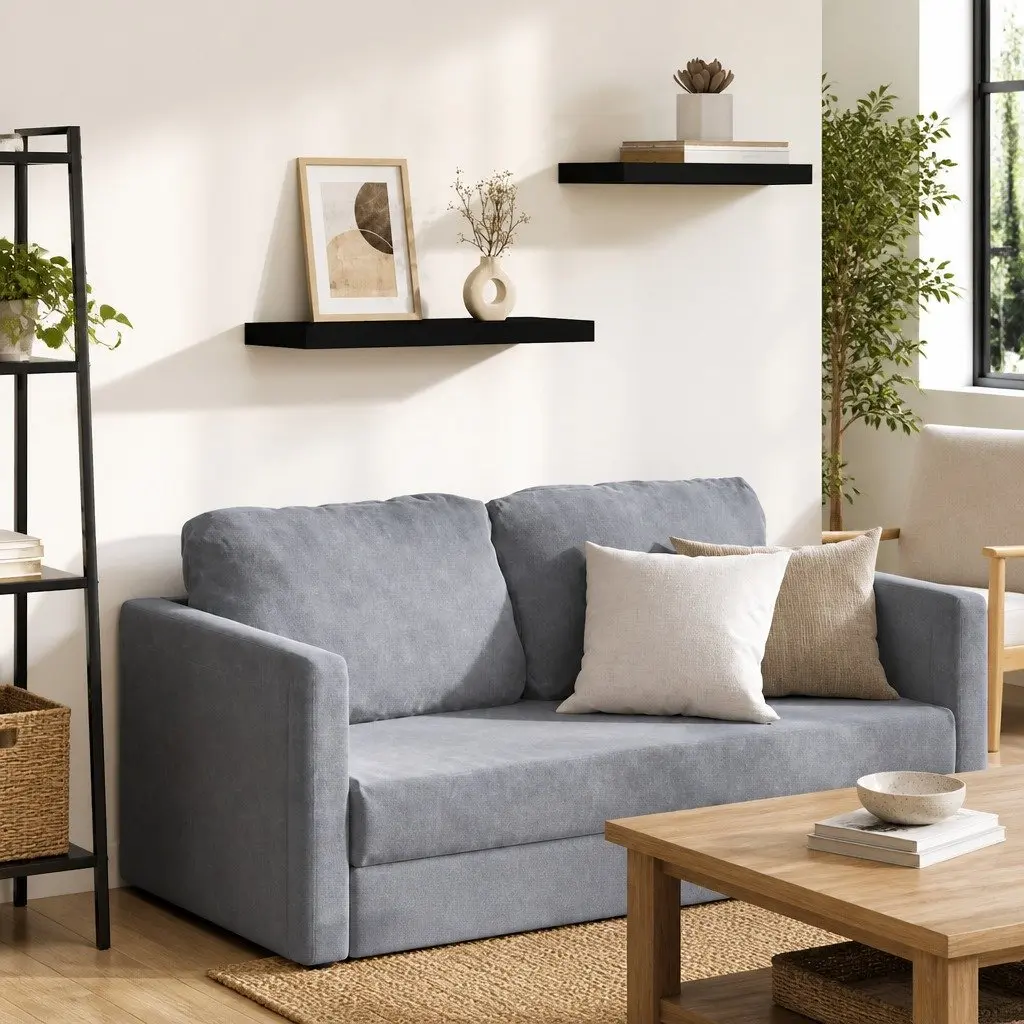 Black Floating Wall Shelf Display Ledge
