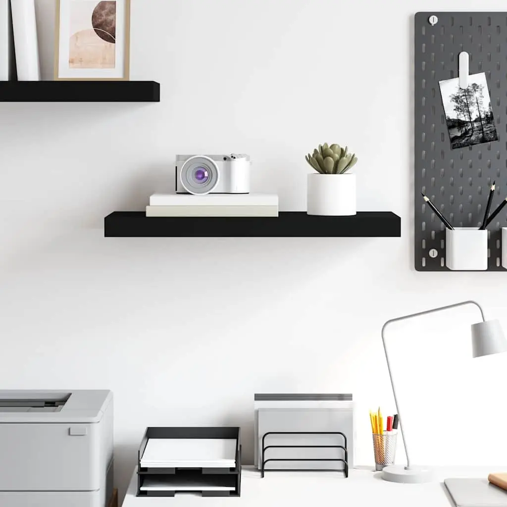 Black Floating Wall Shelf Display Ledge