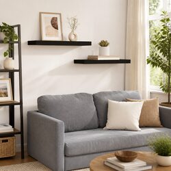 Black Wall Shelves Set - Dimensions 60x23.5x3.8cm