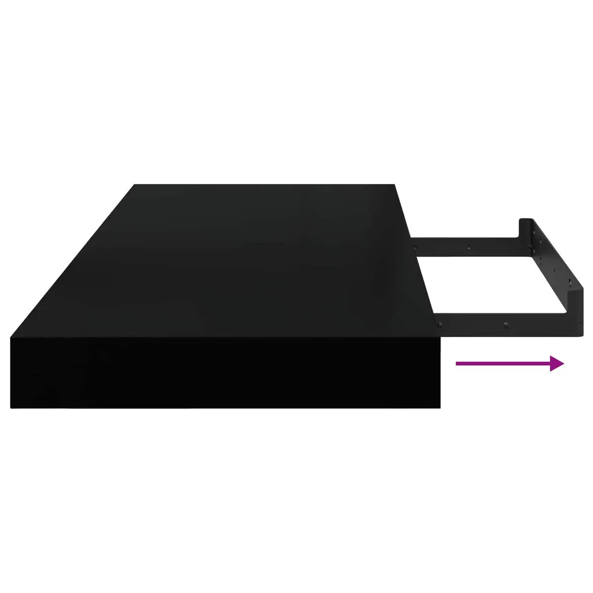 Floating Wall Shelves Display Shelves 60x23.5x3.8cm Black Home Decor 2 Pieces