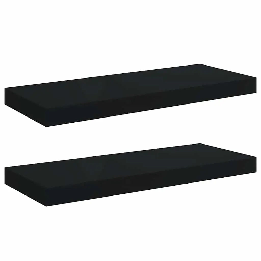 Floating Wall Shelves Display Shelves 60x23.5x3.8cm Black Home Decor 2 Pieces