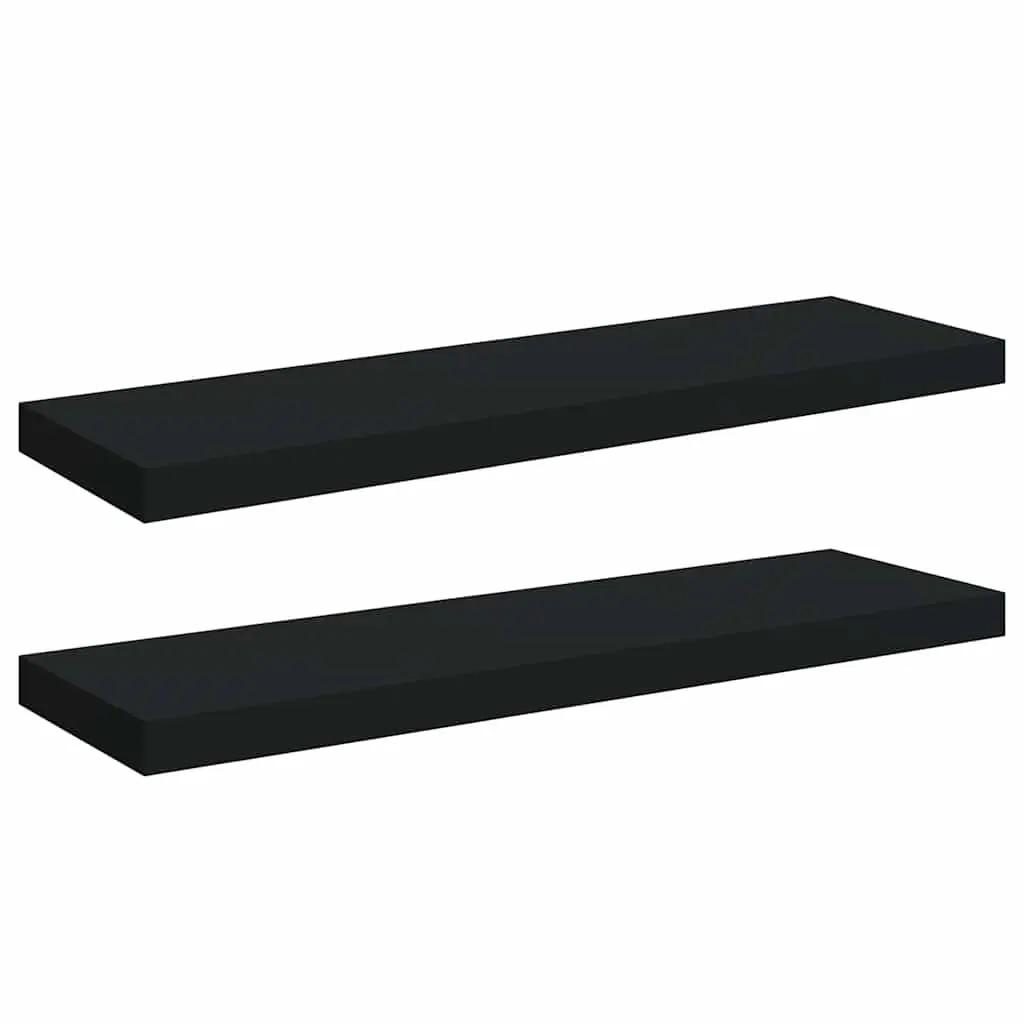 Floating Wall Shelves Home Decor 80x23.5x3.8 cm Black 2 Piece