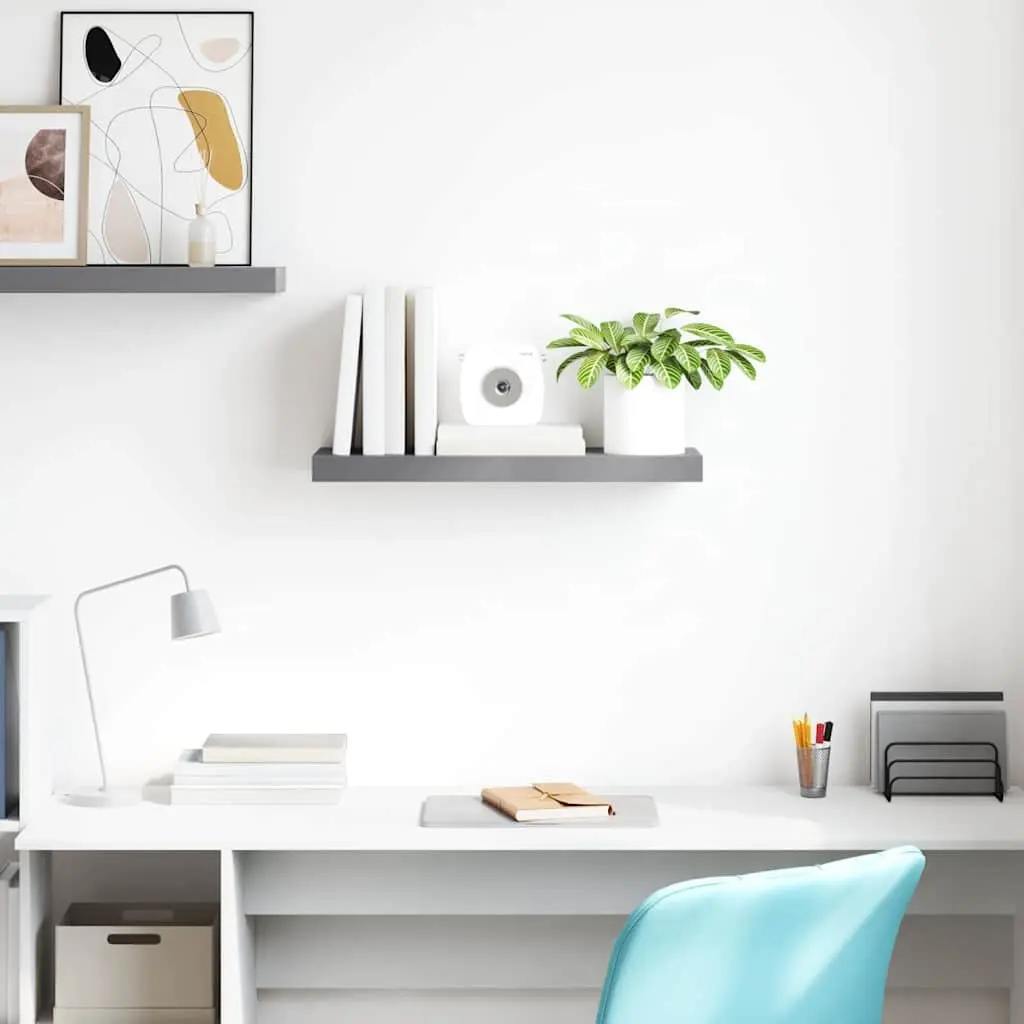 Floating Wall Shelf Grey Display Storage Ledge Home Decor Organizer