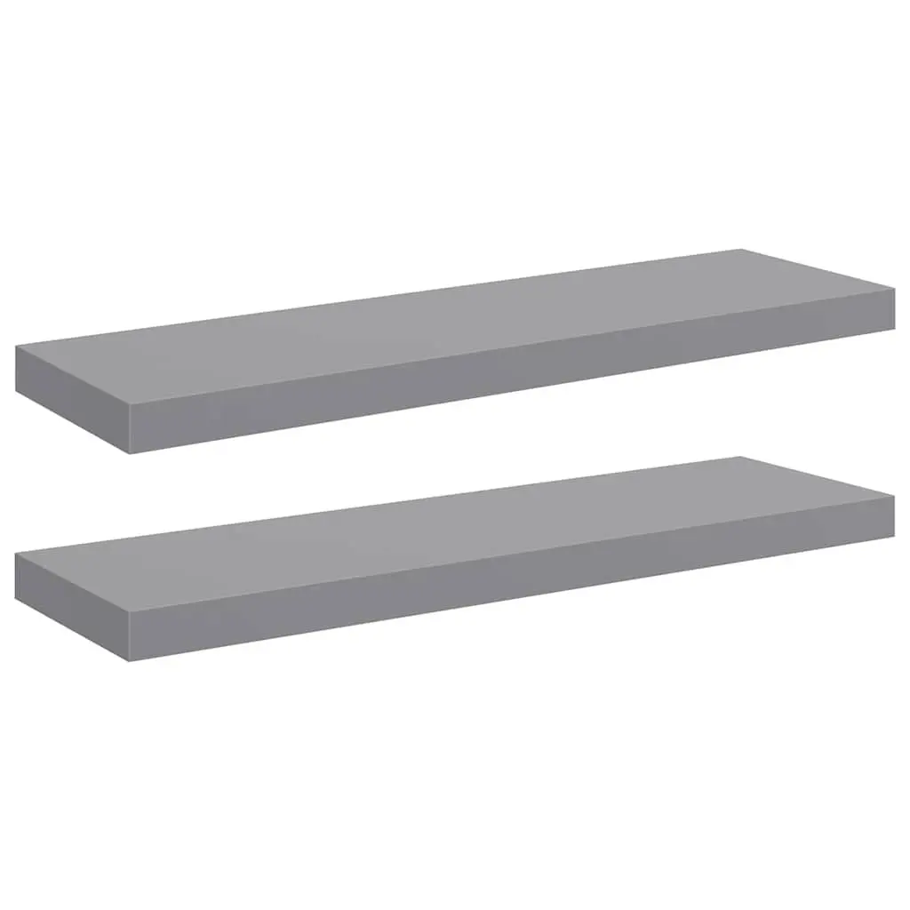 Floating Wall Shelves 2 pcs Grey 80x23.5x3.8 cm Display Storage Ledges