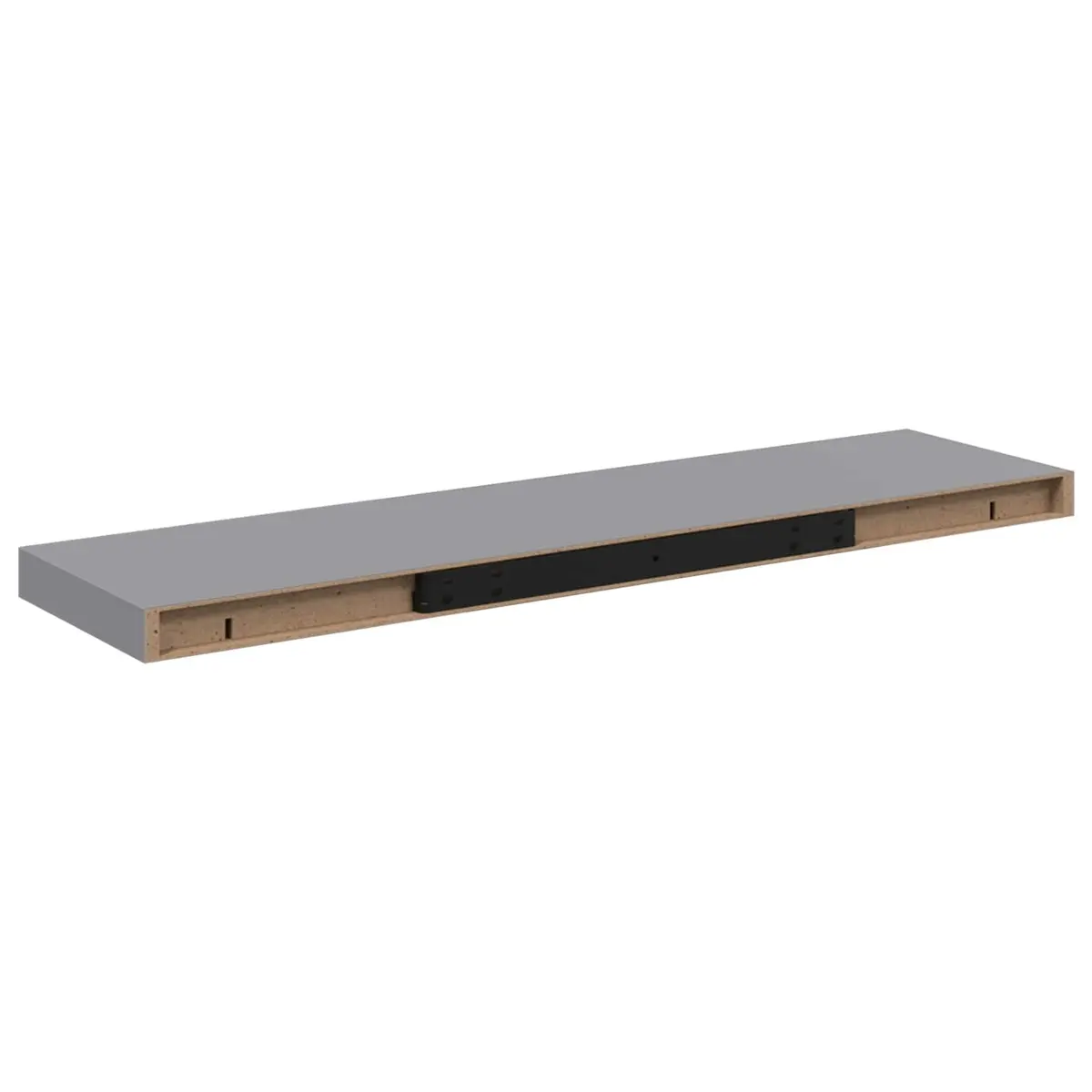 Floating Wall Shelf Grey Display Rack Storage Shelving Unit Home Decor