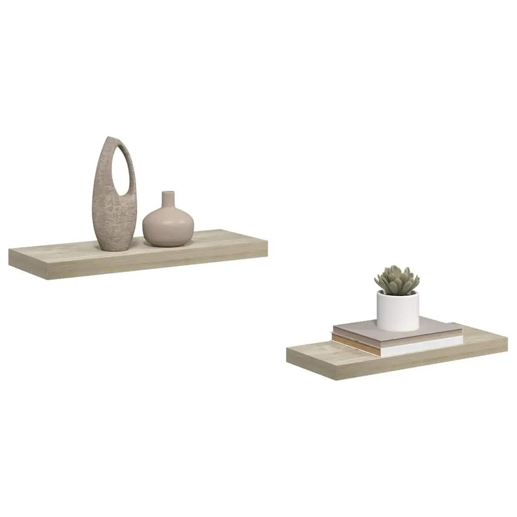 Floating Wall Shelves 2 Pieces Brown Display Shelf Storage Home Decor 60x23.5cm