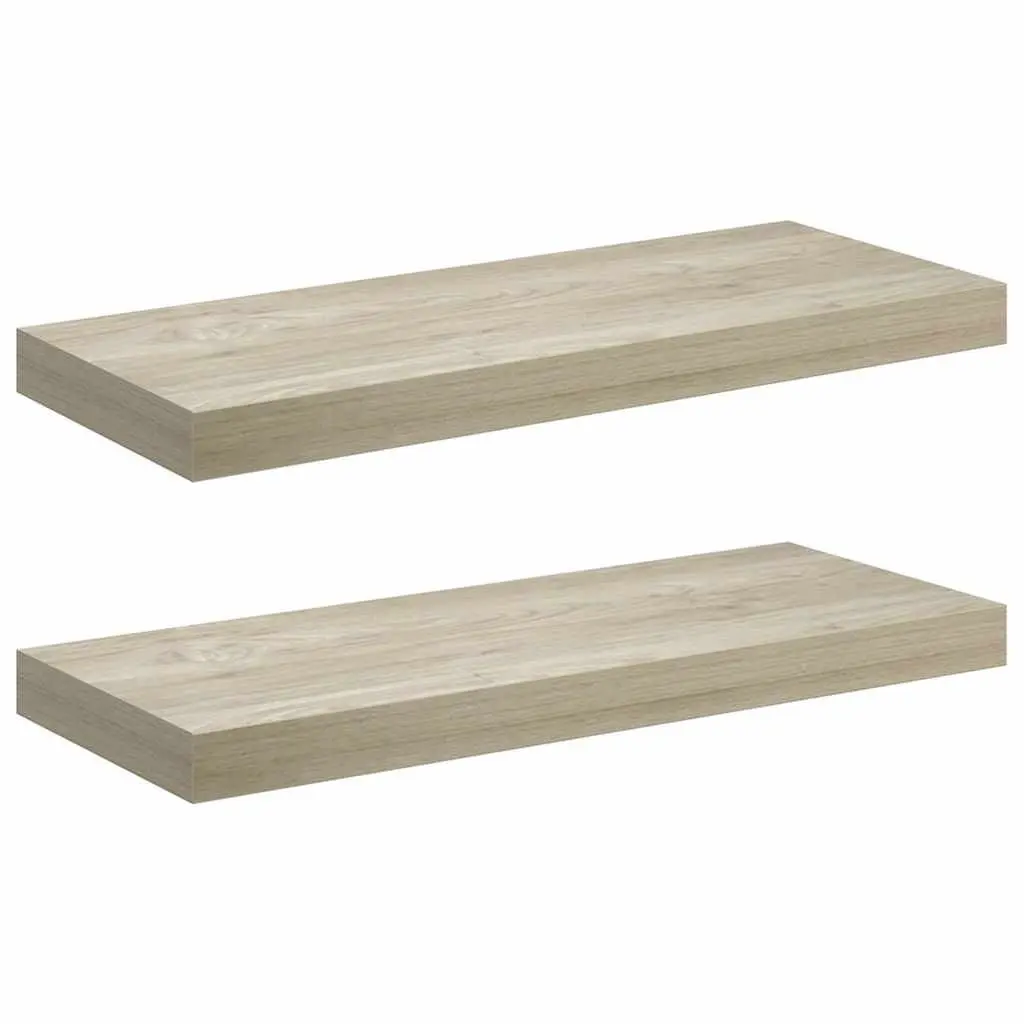 Floating Wall Shelves 2 Pieces Brown Display Shelf Storage Home Decor 60x23.5cm