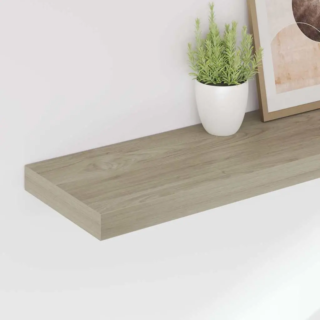 Floating Wall Shelves Home Storage 4 Piece Set Oak Brown Display Ledge