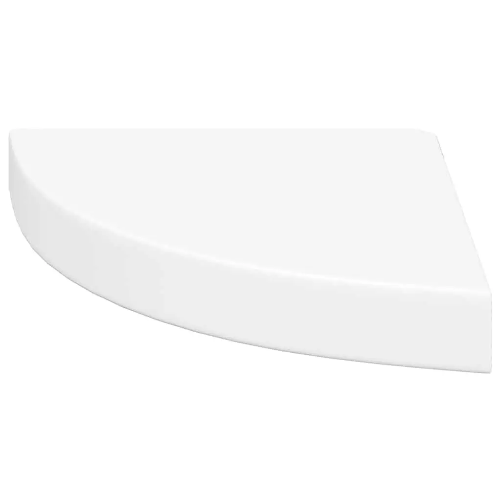 Floating Corner Wall Shelves for Home 25 x 25 x 3.8 cm 2 Piece White Display Ledge Storage Organiser