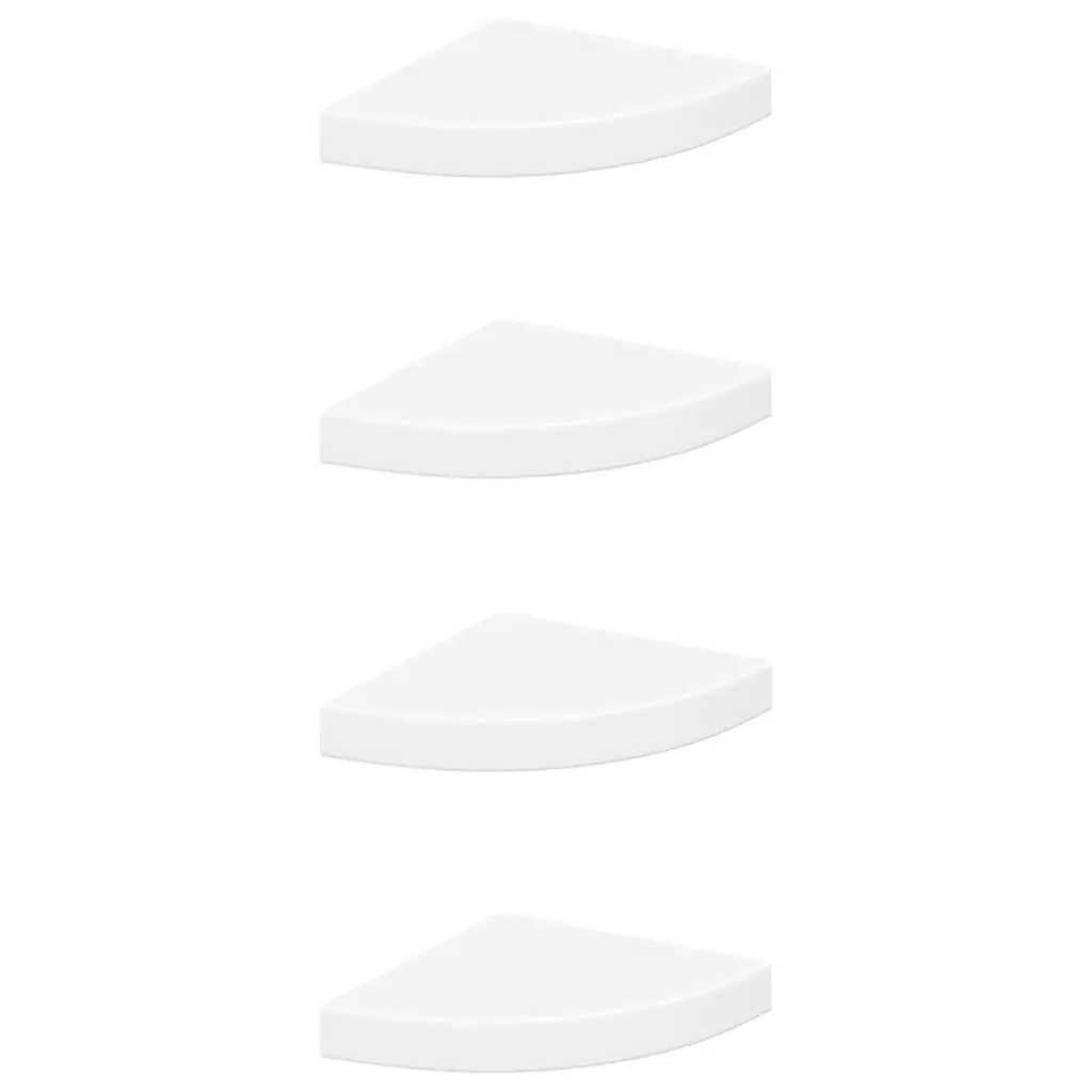 Floating Corner Shelves for Home Decor 25 x 25 x 3.8 cm 4 Piece White Wall Mount Display Storage