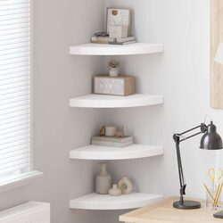 Specifications for 4 Floating Corner Shelves - White 35x35x3.8 cm