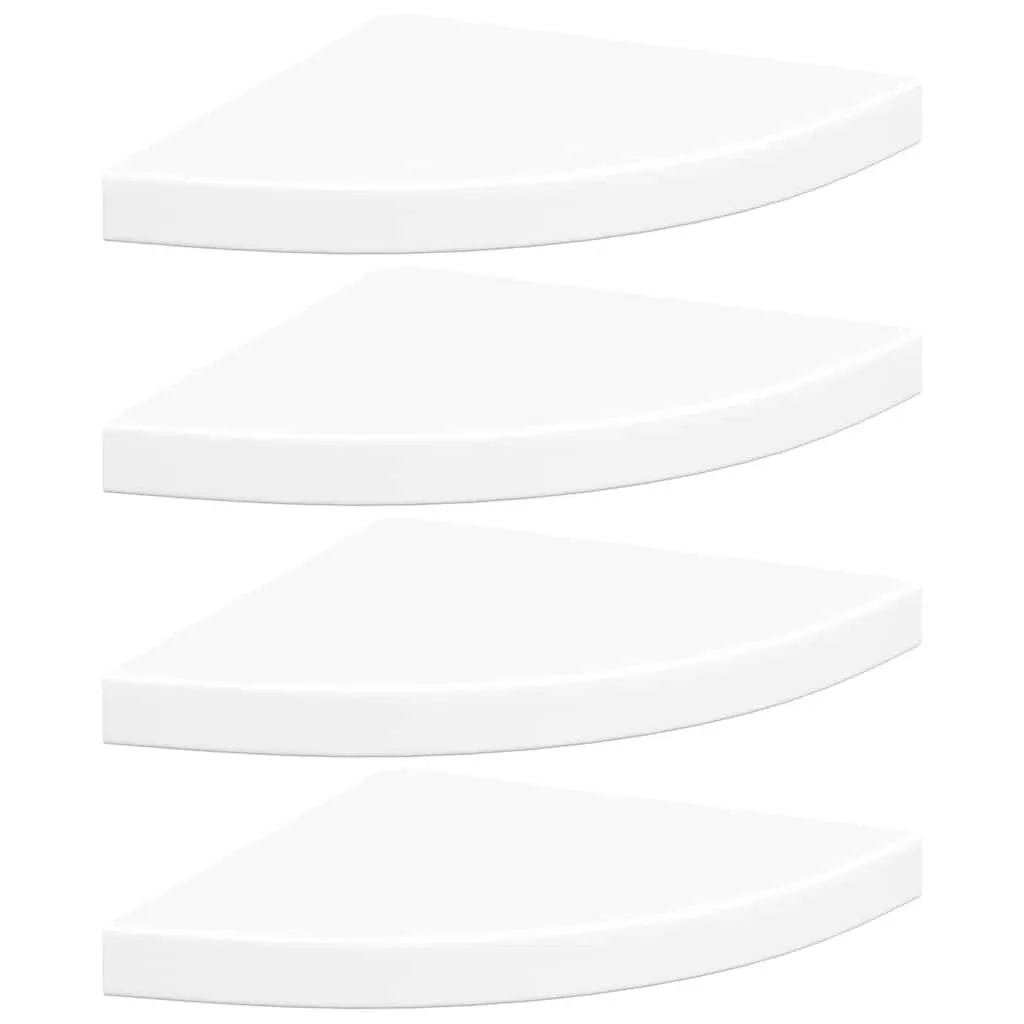 Floating Corner Shelves for Home 35x35x3.8 cm White 4 Piece