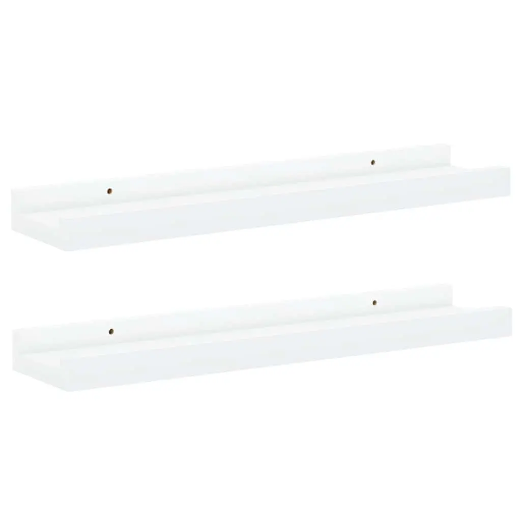Picture Frame Ledge Shelves Wall-Mounted Display 40x9x3 cm 2 Piece White