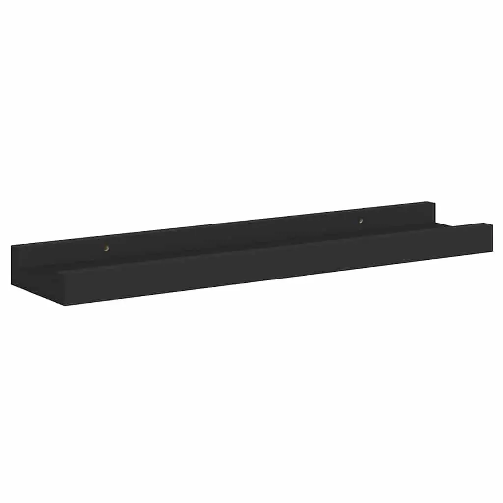 Wall Mounted Picture Ledge Shelves 2pcs Black Floating Display Shelf 40x9x3cm