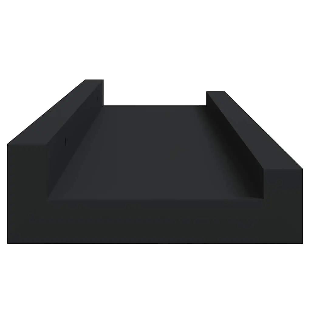 Wall Mounted Picture Ledge Shelves 2pcs Black Floating Display Shelf 40x9x3cm