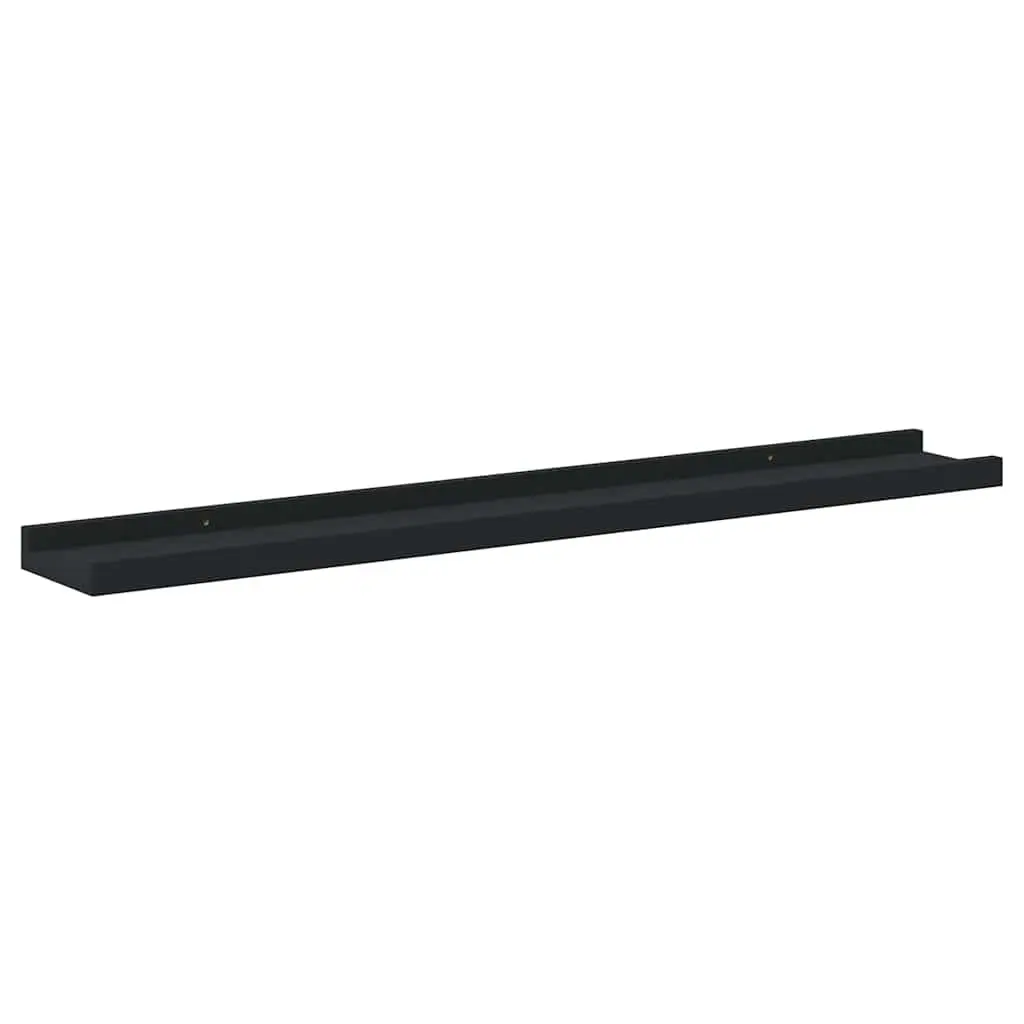 Picture Frame Ledge Shelves 2 pcs Black Wall Mount Floating Display Storage