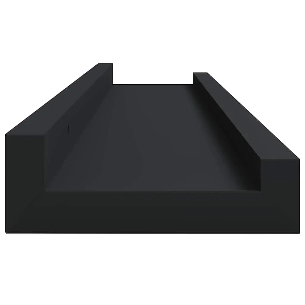 Picture Frame Ledge Shelves 2 pcs Black Wall Mount Floating Display Storage