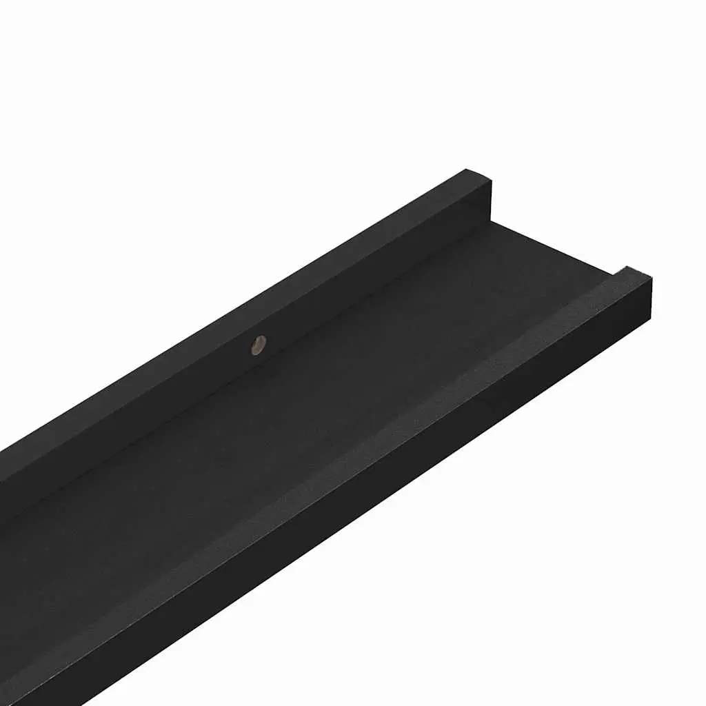 Picture Frame Ledge Shelves 2 pcs Black Wall Mount Floating Display Storage