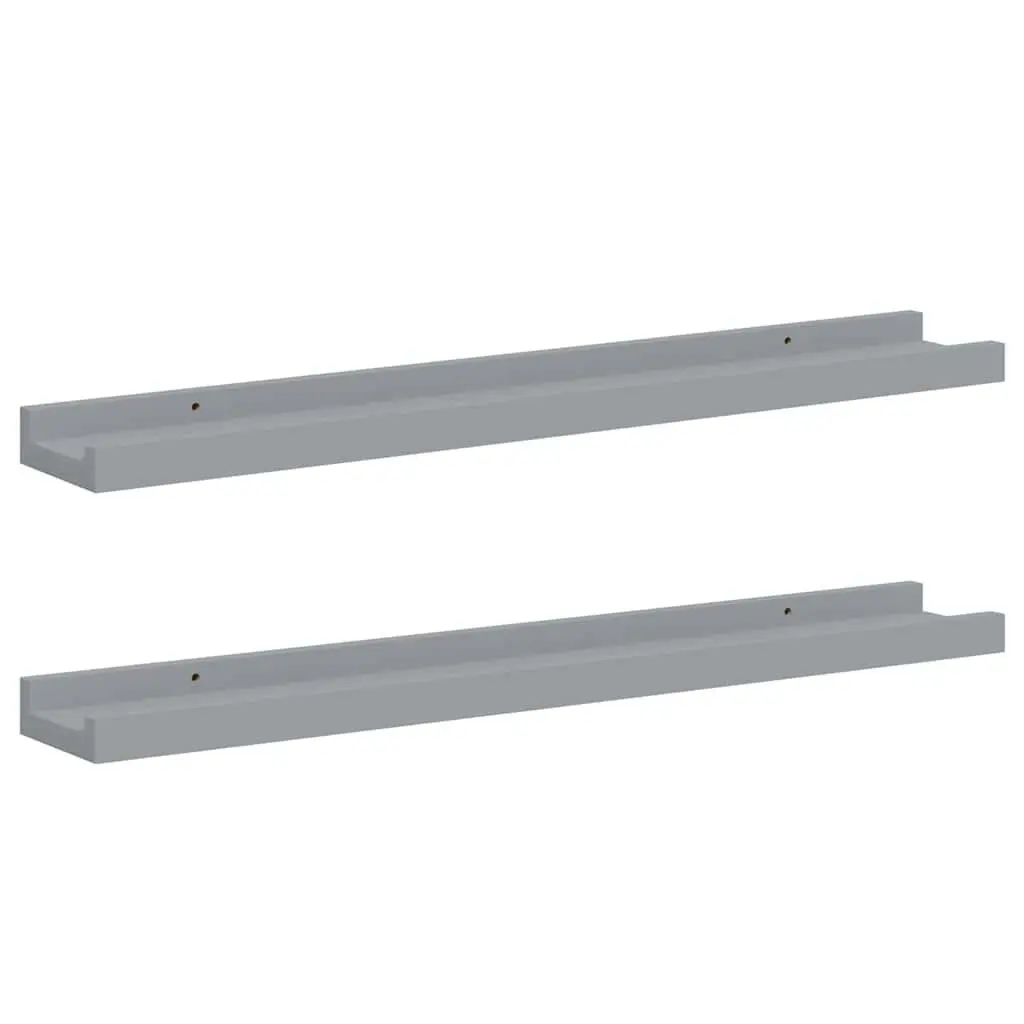 Grey Wall-Mounted Picture Frame Ledge Shelves, 60 x 9 x 3 cm