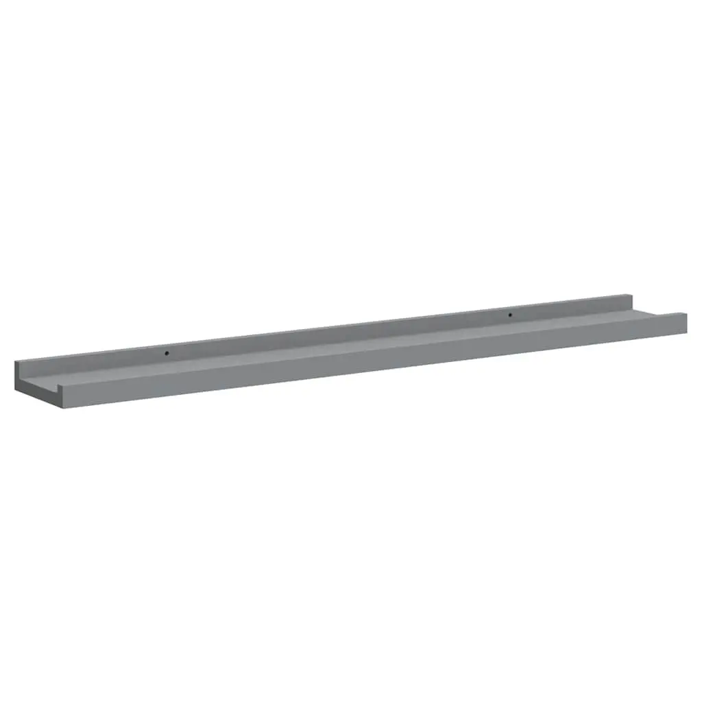 Wall Display Ledge Shelves 2 pc Grey Picture Frame Floating Shelf Decor Storage