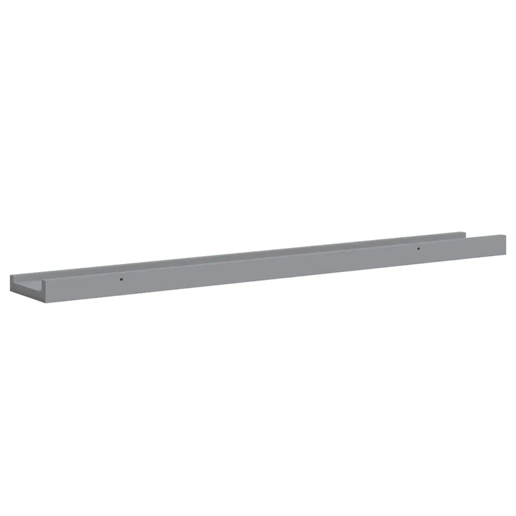 Wall Display Ledge Shelves 2 pc Grey Picture Frame Floating Shelf Decor Storage