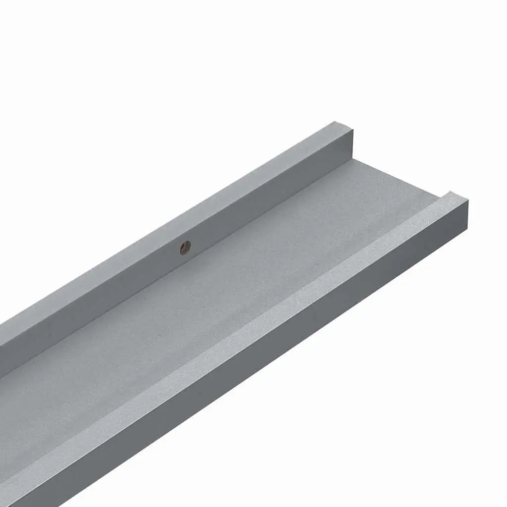 Wall Display Ledge Shelves 2 pc Grey Picture Frame Floating Shelf Decor Storage