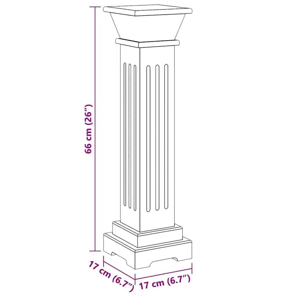 Grey Square Pillar Plant Stand Classic Design Patio Living Room Bedroom Display