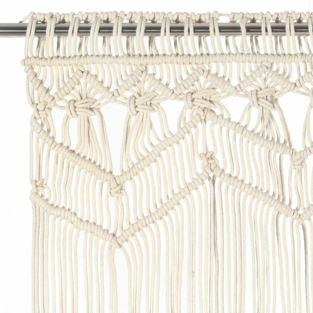 140x240 cm Cotton Macrame String Curtain in Cream