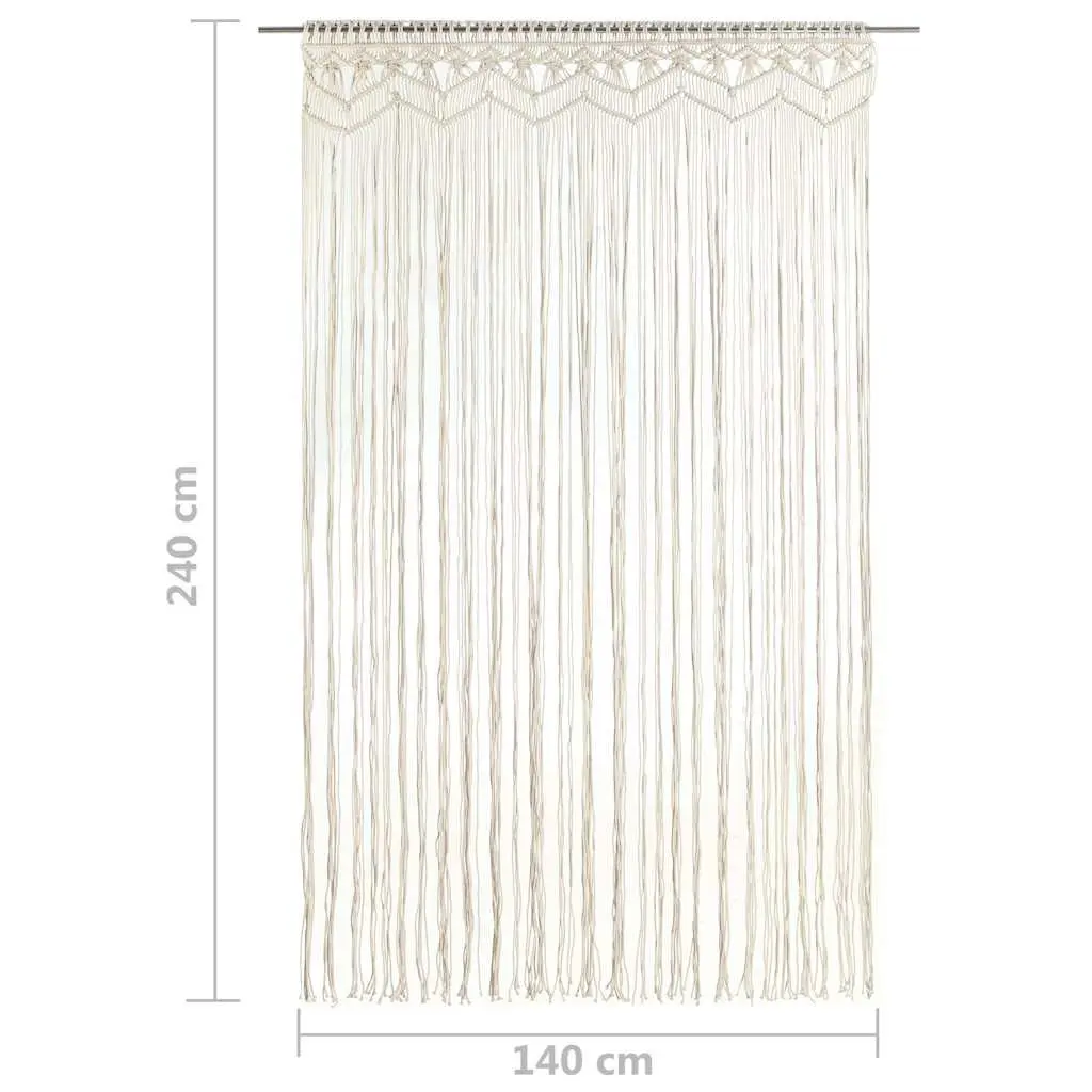 140x240 cm Cotton Macrame String Curtain in Cream