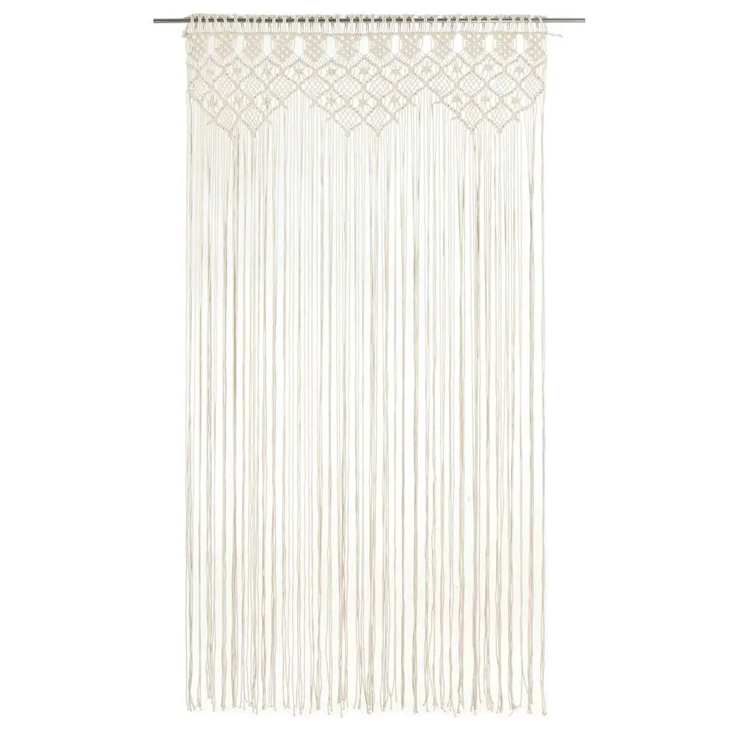 140x240 cm Macrame String Curtain in Cream Cotton