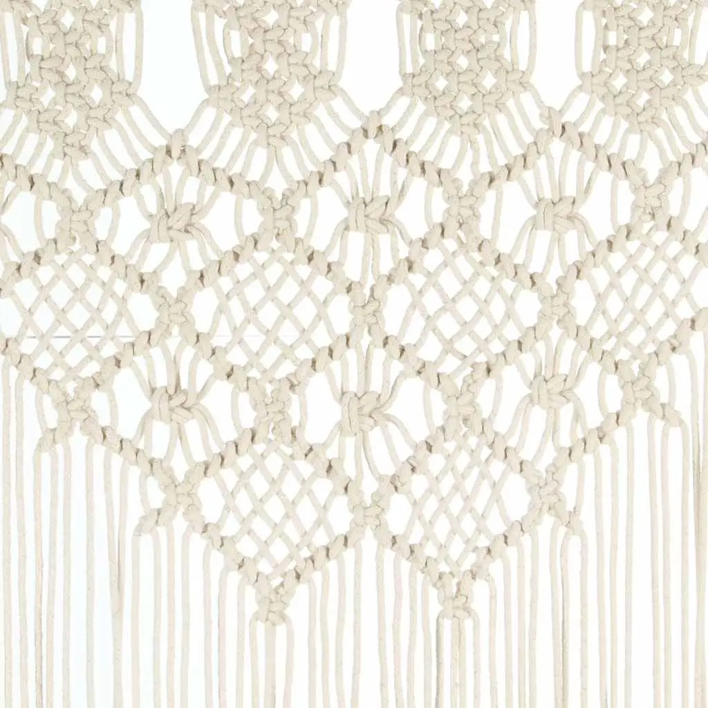 140x240 cm Macrame String Curtain in Cream Cotton
