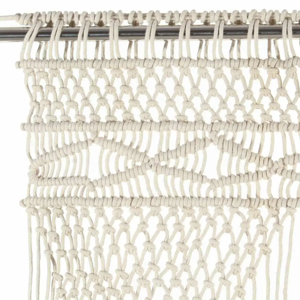 Macrame String Curtain 140x240 cm Cotton Cream Door Window Room Divider Decor