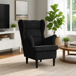 Specifications for Black Velvet Upholstered Armchair