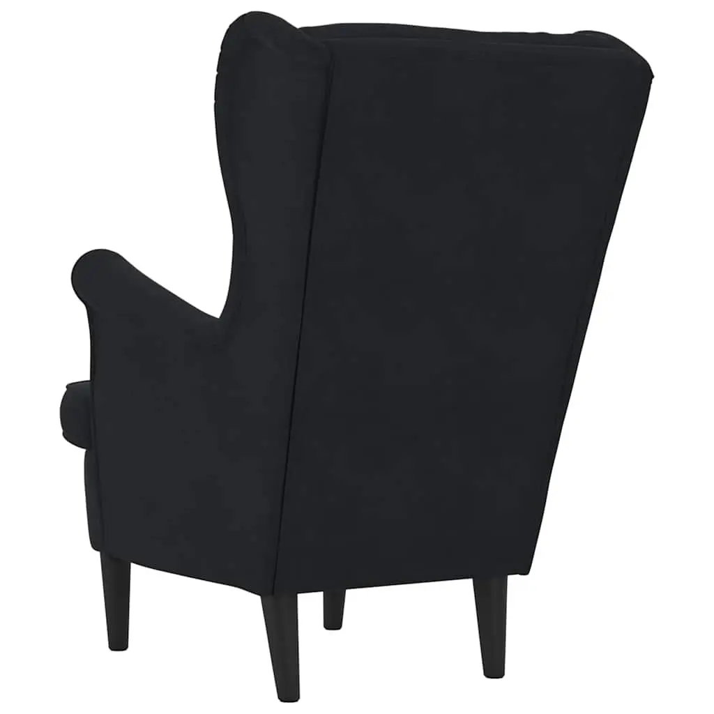Black Velvet Upholstered Armchair