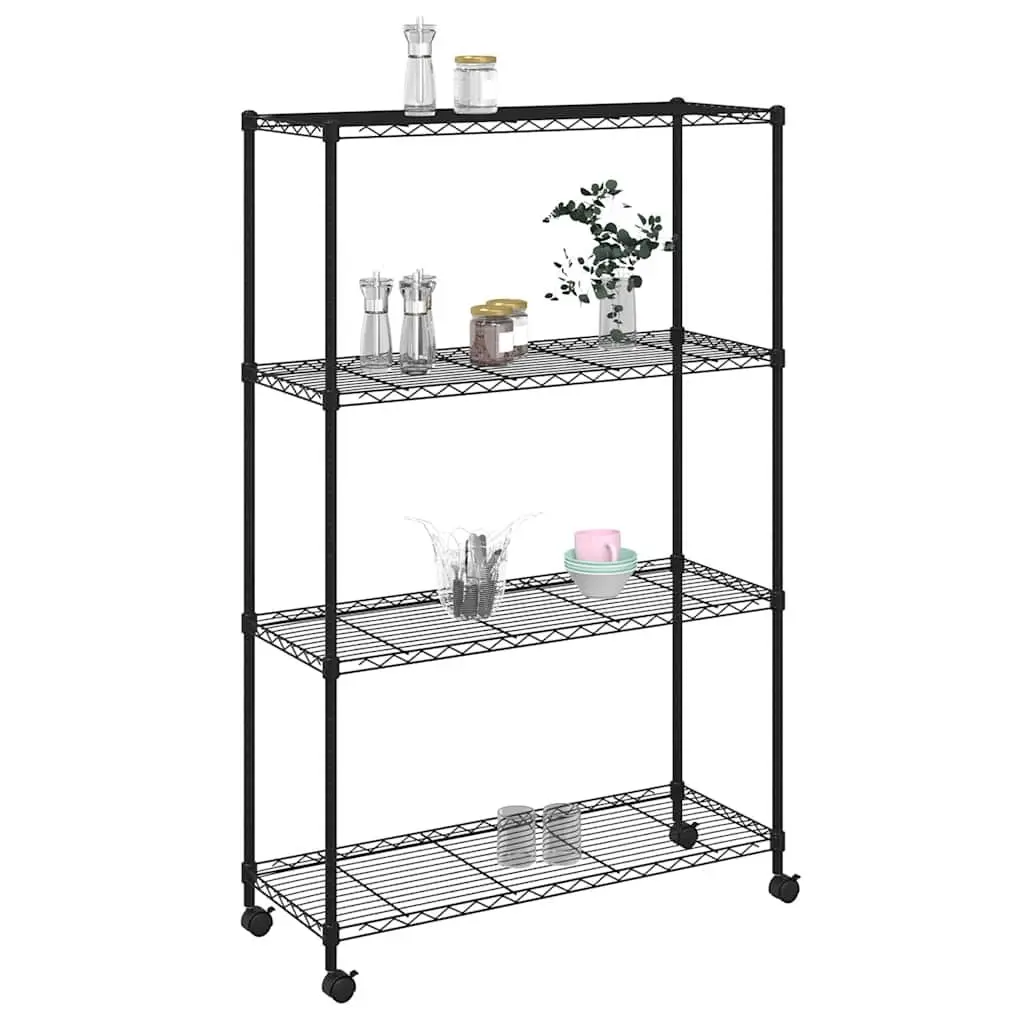 4-Tier Storage Shelf for Garage Workshop 90 x 35 x 142 cm