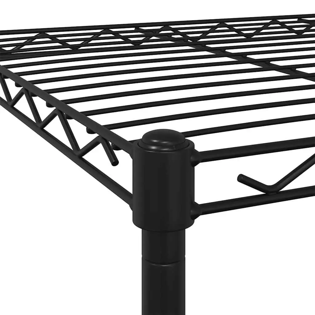 5-Tier Storage Shelf with Wheels 75x35x155cm Black Industrial Garage Workshop