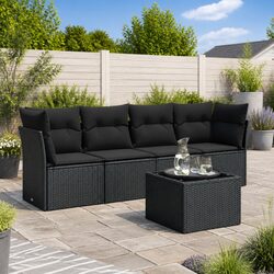 Specifications of 5 Piece Black Garden Sofa Set