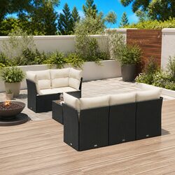 6-Piece Black Outdoor Sofa Set - Specs and Features