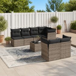 Specifications of 8-Piece Grey Garden Sofa Set with Cushions