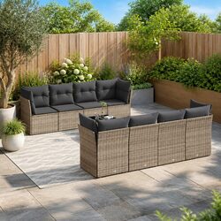 Modular Grey Garden Sofa Set - 9 Pieces of Comfort